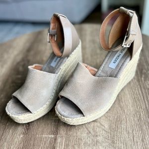 Steve Madden Grey Espadrille Wedges